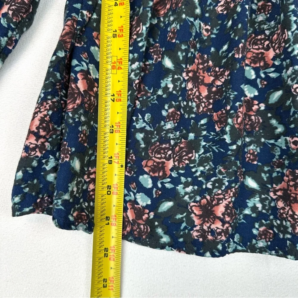 Gimmicks Floral Oversized 3/4‎ Sleeve Peasant Shirt Boho Cottagecore